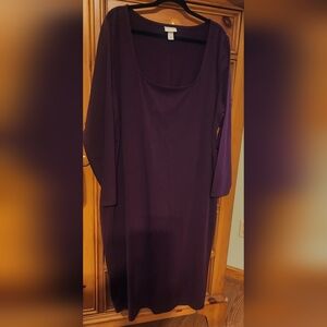 AVA & VIV Plus Size Deep Plum Long Sleeve Maxi Dress
